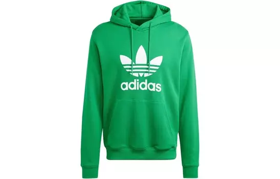 Толстовка с трилистником мужская зеленая Adidas Originals, зеленый