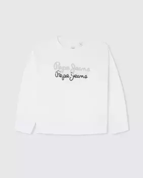 Толстовка с тройным логотипом для девочек Pepe Jeans, белый