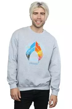 Толстовка с тропическим логотипом Aquaman DC Comics, серый