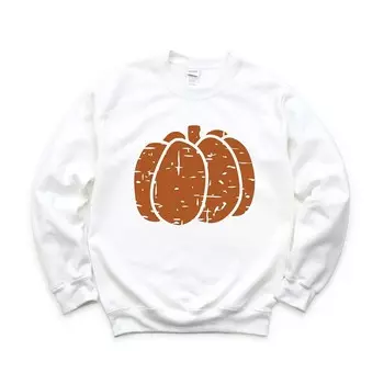 Толстовка с тыквой в стиле гранж Simply Sage Market, белый