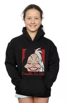 Толстовка с укороченной головой Cruella De Vil Disney, черный