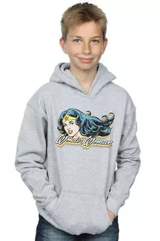 Толстовка с улыбкой Чудо-женщины DC Comics, серый