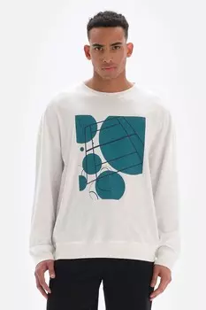 Толстовка с узором и заниженными рукавами Dagi, белый