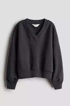 Толстовка с V-образным вырезом H&M, серый