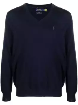 Толстовка с V-образным вырезом и вышитым логотипом POLO RALPH LAUREN, синий