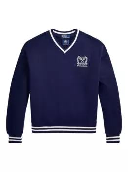 Толстовка с V-образным вырезом и вышивкой POLO RALPH LAUREN, синий