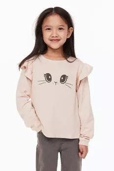 Толстовка с воланами H&M, розовый