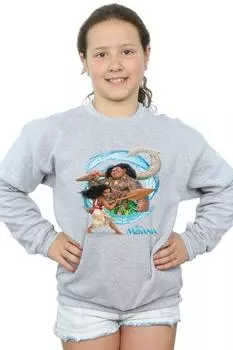 Толстовка с волнами Моаны и Мауи Disney, серый