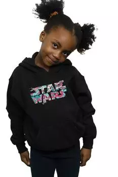 Толстовка с волнистым логотипом корабля Star Wars, черный