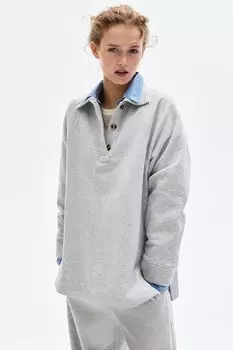 Толстовка с воротником H&M, серый