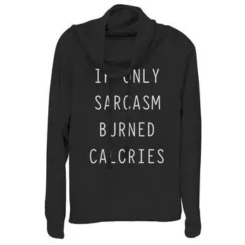 Толстовка с воротником-хомутом для юниоров Sarcasm Burned Calories, черный