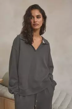 Толстовка с воротником Knitlook Next, серый