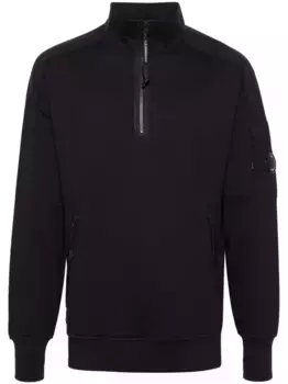 Толстовка с воротником на молнии и декором Lens C.P. Company, синий