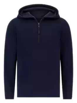 Толстовка с воротником на молнии и капюшоном Boggi Milano, синий