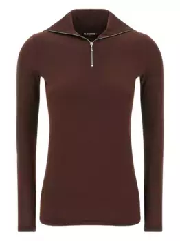 Толстовка с воротником на молнии JIL SANDER, красный