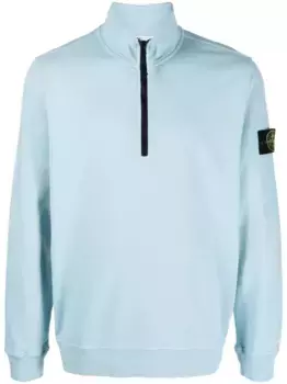 Толстовка с воротником на молнии Stone Island, синий