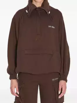 Толстовка с воротником на молнии The Attico, коричневый