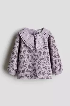 Толстовка с воротником питера пэна H&M, фиолетовый