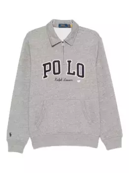 Толстовка с воротником-поло и карманом-кенгуру POLO RALPH LAUREN, серый