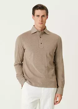 Толстовка с воротником-поло Isaia, бежевый