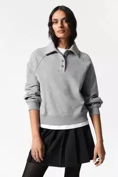 Толстовка с воротником-поло & Other Stories, серый