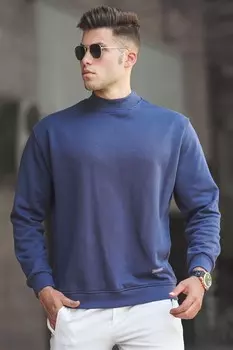 Толстовка с воротником темно-синего цвета 5301 MADMEXT