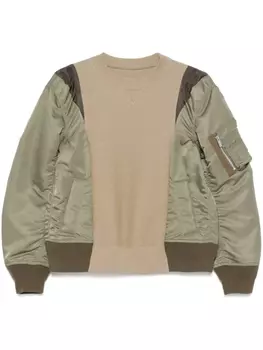 Толстовка с вставками sacai, зеленый