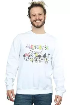 Толстовка с выцветшей ностальгией «Друзья Микки Мауса» Disney, белый