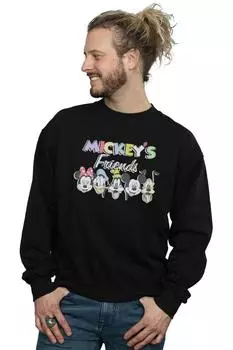 Толстовка с выцветшей ностальгией «Друзья Микки Мауса» Disney, черный