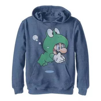 Толстовка с выцветшим портретом Super Mario Frog для мальчиков 8–20 лет Licensed Character