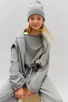 Толстовка с вырезом-лодочкой H&M, серый