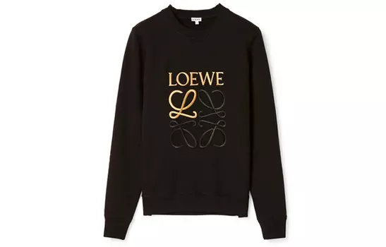 Толстовка с вышитой анаграммой Loewe, черный