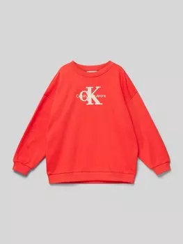 Толстовка с вышитой этикеткой Calvin Klein Jeans, светло-красный