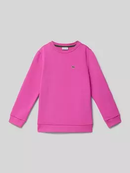 Толстовка с вышитой этикеткой Lacoste, фуксия