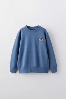 Толстовка с вышитой нашивкой ZARA, синий
