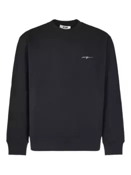 Толстовка с вышитой подписью MSGM, черный