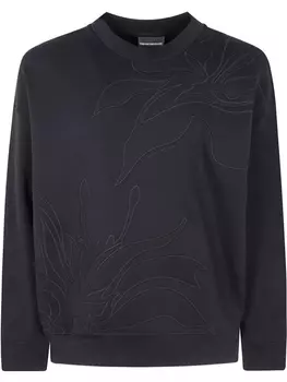 Толстовка с вышитым дизайном Emporio Armani, черный