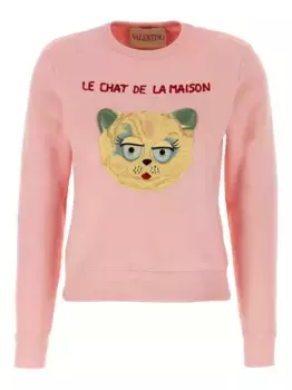 Толстовка с вышитым котом VALENTINO GARAVANI, розовый