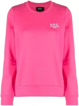 Толстовка с вышитым логотипом A.P.C., розовый