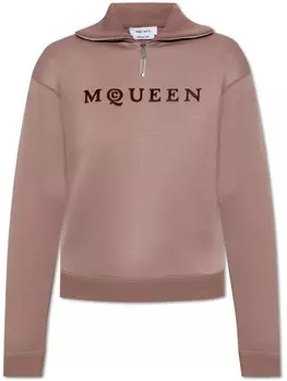 Толстовка с вышитым логотипом Alexander McQueen, розовый