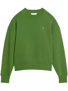 Толстовка с вышитым логотипом AMI Paris, зеленый