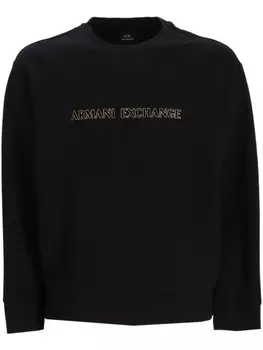 Толстовка с вышитым логотипом Armani Exchange, черный