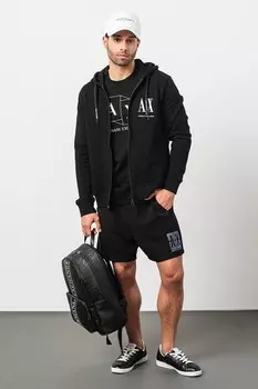 Толстовка с вышитым логотипом Armani Exchange, черный