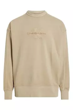 Толстовка с вышитым логотипом Calvin Klein Jeans, бежевый