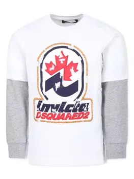 Толстовка с вышитым логотипом DSQUARED2 KIDS, белый