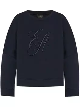 Толстовка с вышитым логотипом Emporio Armani, синий