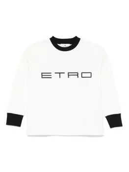 Толстовка с вышитым логотипом ETRO KIDS, белый
