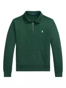 Толстовка с вышитым логотипом и застежкой-молнией на половину длины POLO RALPH LAUREN, зеленый
