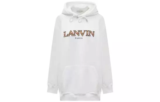 Толстовка с вышитым логотипом и завязками Lanvin, белый