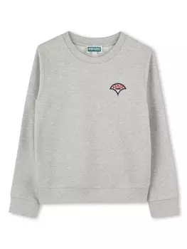 Толстовка с вышитым логотипом Kenzo Kids, серый